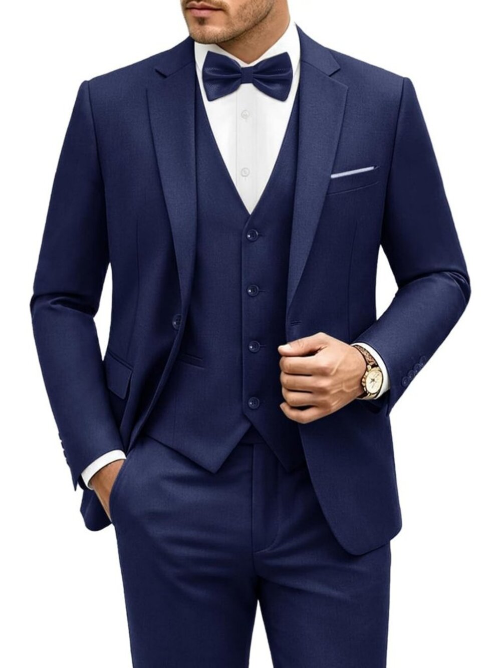 Men's Slim Fit 3-Piece Tuxedo Suit - One Button, Formal Attire for Weddings